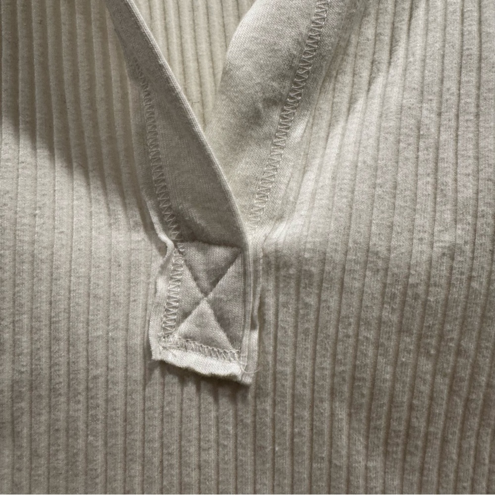 Aerie Fireside Long Sleeve Henley T-Shirt White Small Ribbed Cozy Y2K - Picture 14 of 14